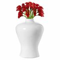 Colocar 17.75 x 8 x 8 in. Modern Large Tabletop Centerpiece Flower Vase, White CO2641853